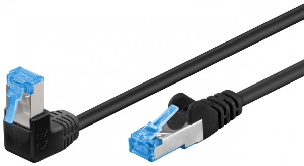 Câble patch Goobay CAT 6A 1x coudé à 90°, S/FTP (PiMF), noir