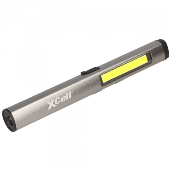 Lampe de poche LED avec lumière UV et laser supplémentaire et barre lumineuse LED latérale, clip magnétique, batterie intégrée et fonction de charge USB-C