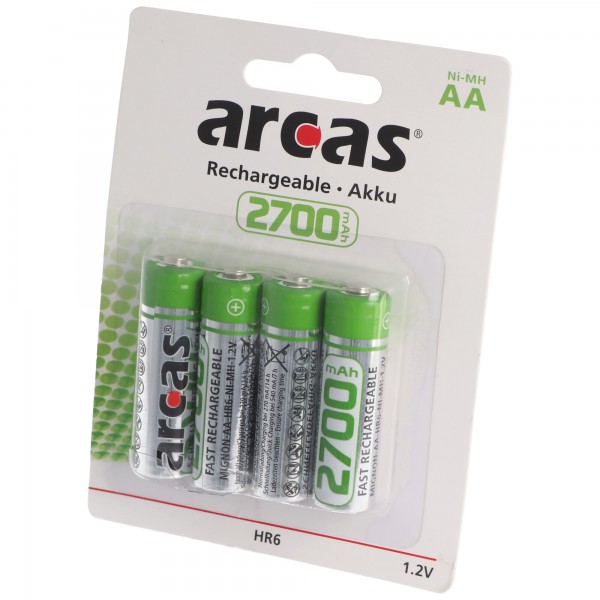 Arcas Mignon AA batterie de 4 2700mAh