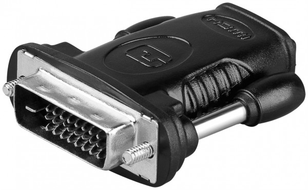 Adaptateur Goobay HDMI™/DVI-D nickelé - Prise HDMI™ (type A) > Fiche DVI-D dual link (24+1 pin)