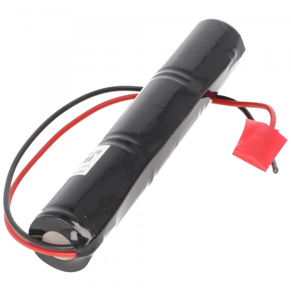 Batterie lumière de secours NiMH 3,6V 4000mAh L1x3 Baby C avec câble unilatéral 200mm Dimensions 25 x 150 mm (L xlx H)