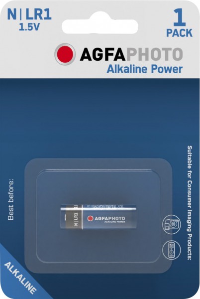 Pile alcaline Agfaphoto, LR1, N, alimentation 1,5 V, blister de vente au détail (paquet de 1)