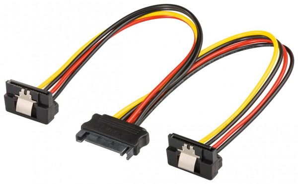 Câble d'alimentation/adaptateur d'alimentation Goobay PC Y, SATA 1x prise vers 2x prise 90° - prise standard SATA > 2x prise standard SATA 90°