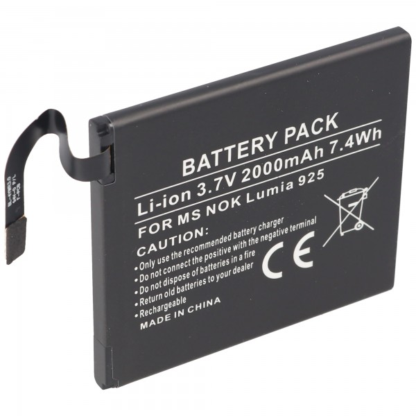 Batterie pour Microsoft Lumia 925, Nokia Lumia 925, batterie BL-4YW