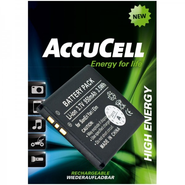AccuCell batterie compatible avec Sony Ericsson Yari, batterie BST-43