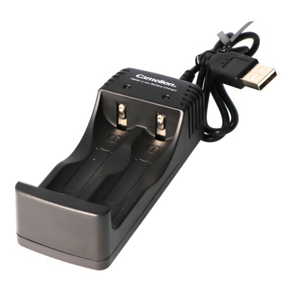 Chargeur 18650 USB Li-ion avec câble de chargement micro USB adapté pour 1 ou 2 batteries Li-ion 18650er
