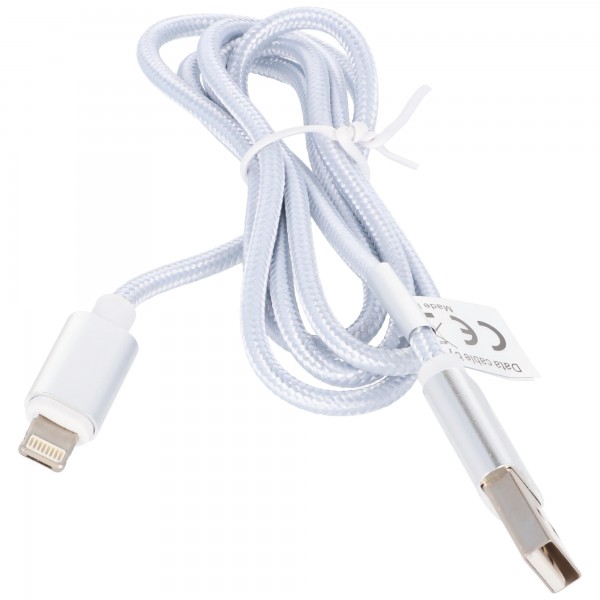 Câble de données USB pour Apple iPhone XS, iPhone XS Max, iPhone XR, connecteur innovant 2en1 pour iPhone et micro USB, environ 1 mètre de long, argent