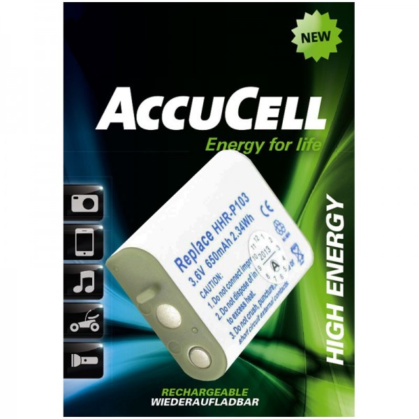 Batterie AccuCell compatible avec Panasonic HHR-P103, GP T357, NT70AAAH X3