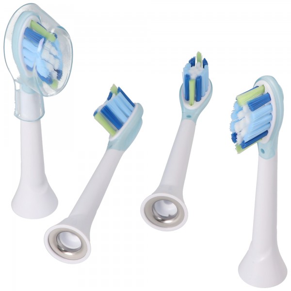 Pack de 4 têtes de brosse à dents de rechange Smart Cleaning Brush pour brosses à dents électriques de Philips, adaptées par exemple à la série Philips HX3 HX6 HX8 HX9