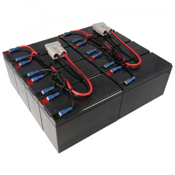 Réplique de batterie parfaitement adaptée à la batterie APC-RBC12 pré-assemblée avec câble et prise