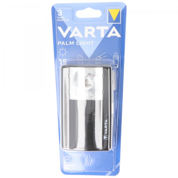 Torche LED Varta Palm Light, 15lm, avec 1x pile zinc-carbone 3R12, blister de vente au détail
