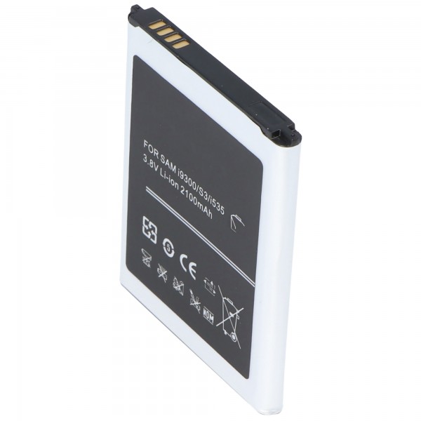 Batterie pour Samsung Galaxy S III, GT-I9300, EB-L1G6LLUC avec 2100mAh avec NFC