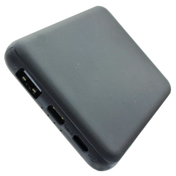 Powerbank Li-Polymer avec 5000mAh, indicateur LED, sortie micro USB et USB-C