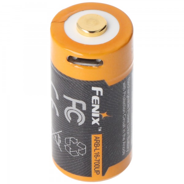 Fenix ARB-L16-700UP Batterie Li-ion protégée 16340 RC123A pour PD25 PD22UE, avec prise de chargement USB