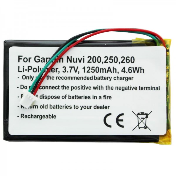 Batterie adaptéee pour Garmin Nuvi 200w, 361-00019-11