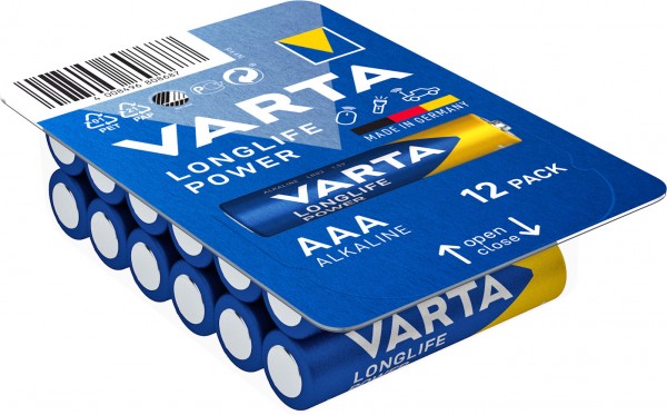 Batterie alcaline Varta, micro, AAA, LR03, alimentation longue durée 1,5 V, boîte de vente au détail (paquet de 12)