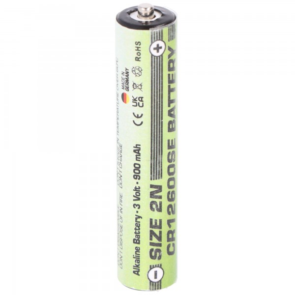 Batterie de rechange adaptée pour batterie au lithium Sanyo CR12600SE taille 2N, FDK CR12600SE 3 V 900 mAh.