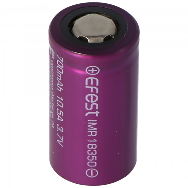 Efest Purple IMR18350 - Batterie Li-Ion 700mAh 3.7V (pôle positif à plat)