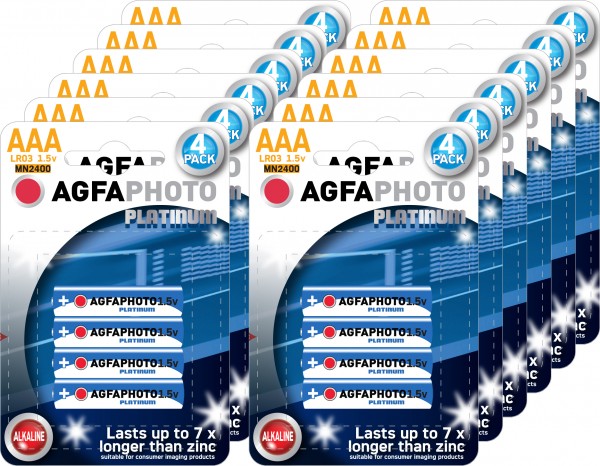 Piles alcalines Agfaphoto, micro, AAA, LR03, 1,5 V, carton (paquet de 48)
