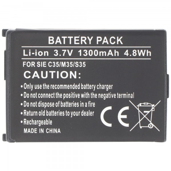 AccuCell batterie adaptée pour Siemens C35, M35, S35, 1300mAh