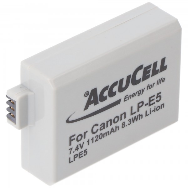 Batterie AccuCell pour Canon LP-E5, EOS 500D, EOS Rebel T1i