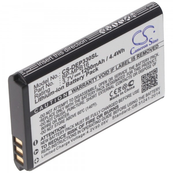 Batterie AccuCell adaptable sur Hagenuk Fono 3, BP-MPB16, DR6-2009, DR11-2009