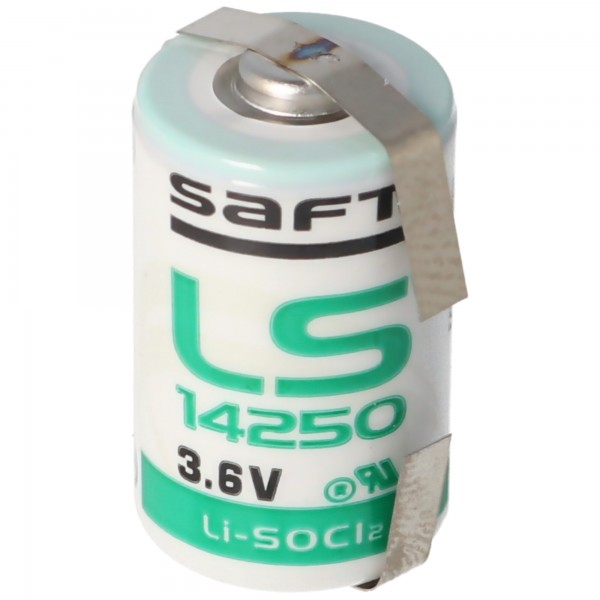 SAFT LS14250CNR Batterie au lithium, Taille 1/2 AA, drapeaux à souder en forme de U