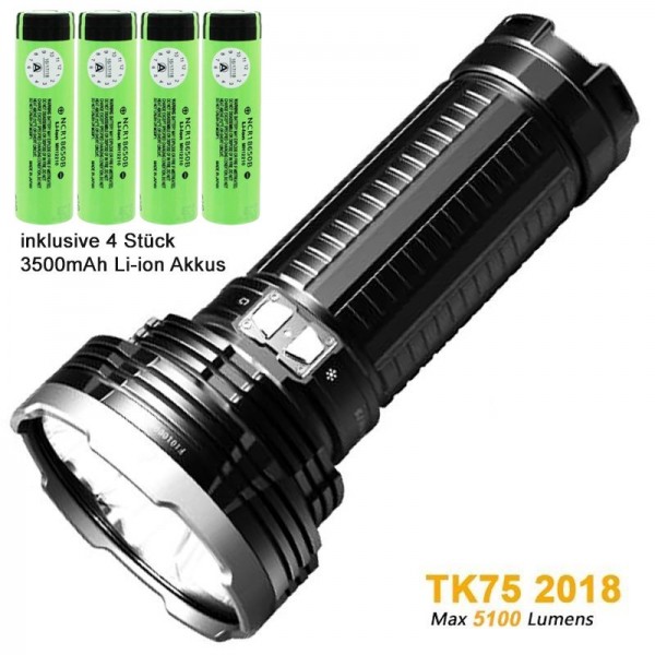 Lampe de poche à LED Fenix TK75 max. 5100 lumens dont 4 batteries Li-ion Panasonic 18650