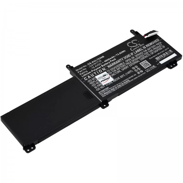 Batterie pour ordinateur portable Asus ROG Strix GL703GM, GL703GM-xxx, type C41N1716 - 15.4V - 4800 mAh