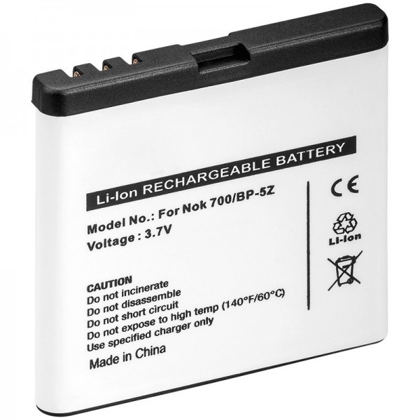 AccuCell batterie adaptée pour NOKIA 700, batterie BP-5Z Li-ion