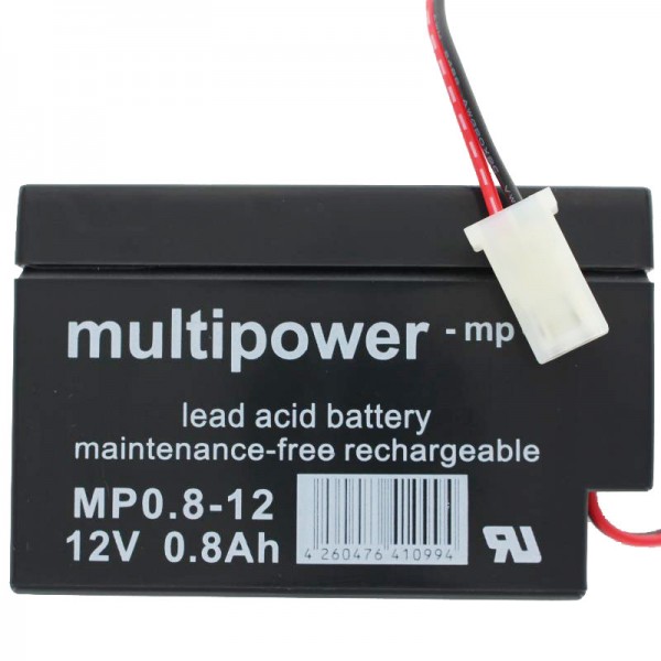 Multipower MP0.8-12AMP 12 Volt 800mAh avec prise de courant AMP