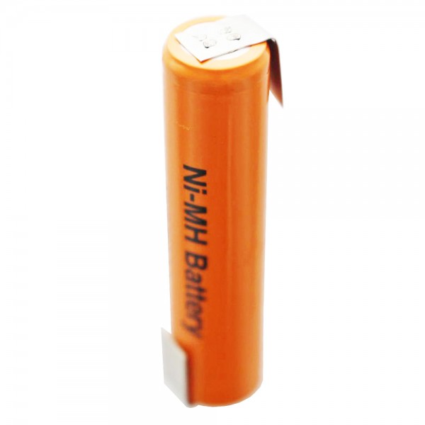 Batterie NiMH 1.2V 700mAh / AAA Panasonic HHR-70AAAE4 à dessus plat avec cosses à souder en forme de Z
