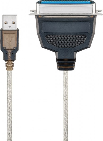 Câble d'imprimante USB Goobay, transparent - connecteur USB 2.0 (type A) > connecteur Centronics (36 broches)