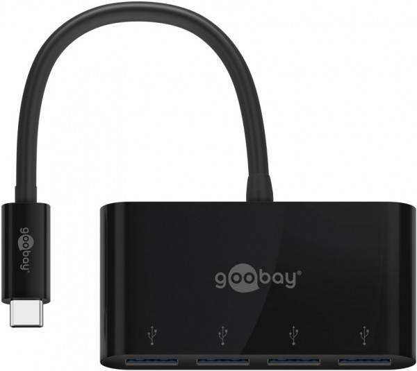 Adaptateur multiport USB-C™ 4 voies Goobay - connexion simultanée de 4 prises USB 3.0 A à la prise USB-C™