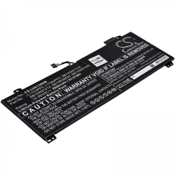 Batterie pour ordinateur portable Lenovo xiaoxin Air 13, IdeaPad S530-13IWL, type L17C4PF0 - 15,36 V - 2800 mAh