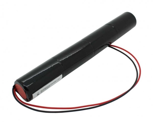 Batterie d'éclairage de secours NiCd 4.8V 4500mAh L1x4 Mono D avec câble de 200mm sur un côté, batterie 4.8V remplacée