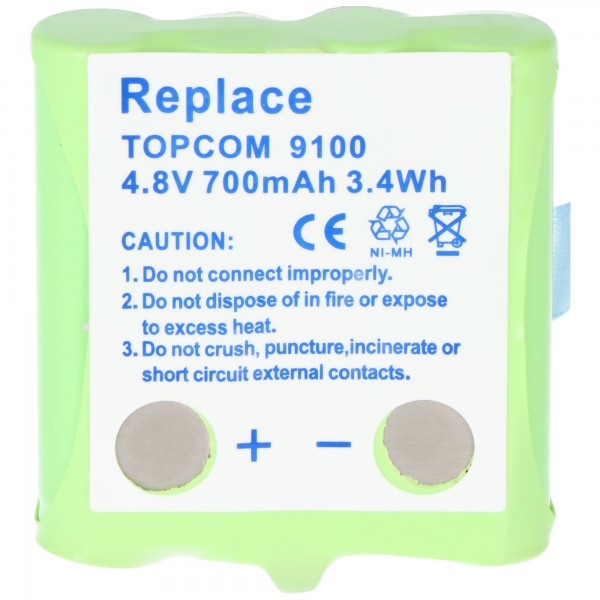 AccuCell batterie convient pour Topcom Twintalker 9100 batterie TT9100, mais pas de contact à l'arrière! S'il vous plaît donc nécessairement le B
