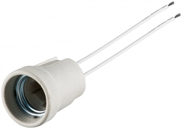 Douille Goobay E27 à deux brins - max 100 W/250 V (AC), câble 0,15 m, céramique