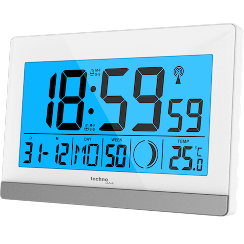 Technoline WS8056 - Radio-réveil numérique avec affichage de la température et de la date