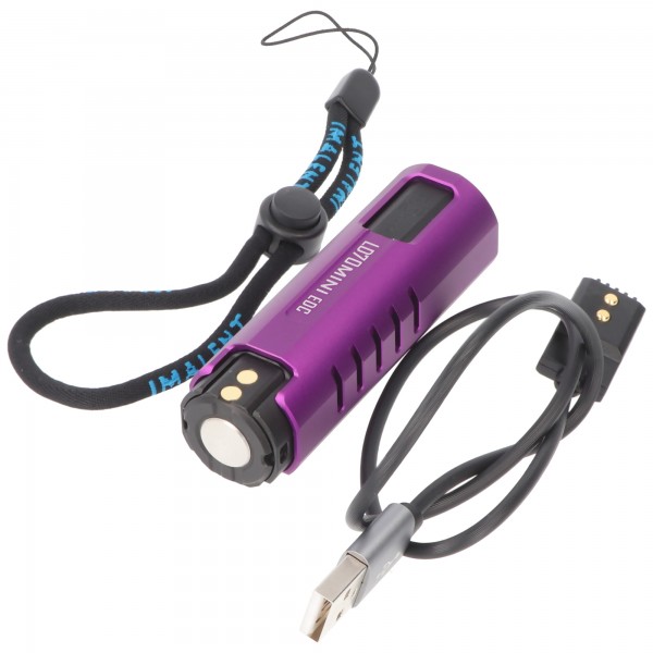Imalent LD70 Mini EDC lampe de poche LED violette avec 4000 lumens, portée lumineuse maximale 203 mètres