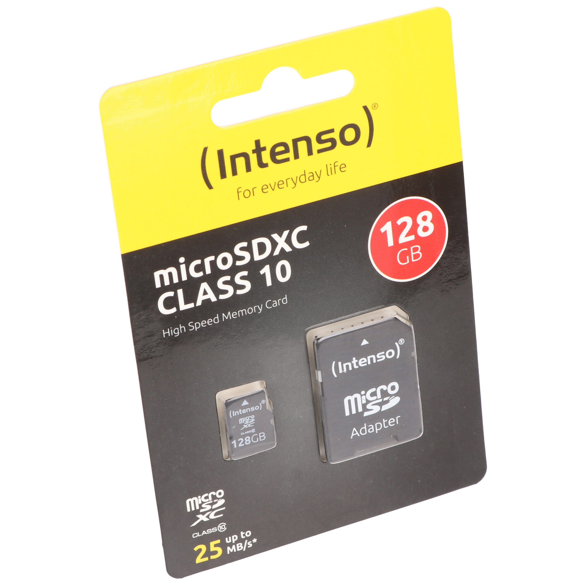 Carte microSDXC Intenso 128 Go, classe 10 (R) 25 Mo/s, (W) 10 Mo/s,  adaptateur SD, blister de vente au détail, Carte mémorie microSD, Cartes  mémoires