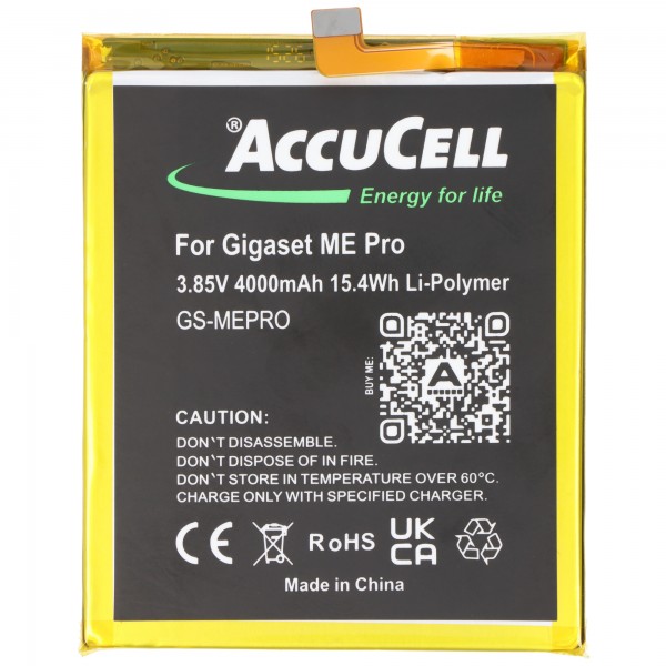 Batterie pour Gigaset ME Pro Li-Polymère 3,85V 4000mAh 15,4Wh