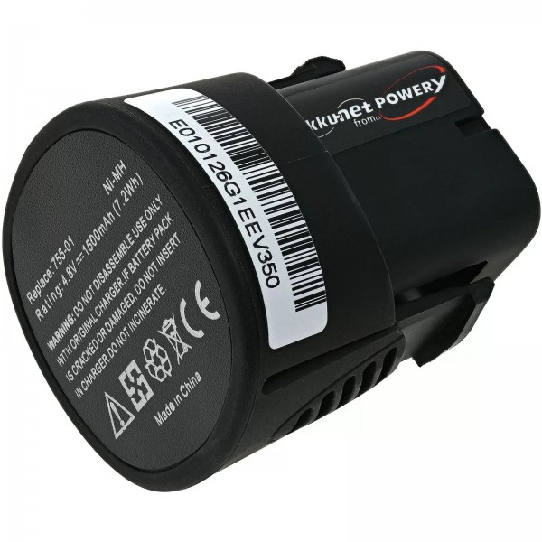Batterie adaptée à l'outil Dremel 750-02 / Type 755-01 4,8 volts 1500mAh