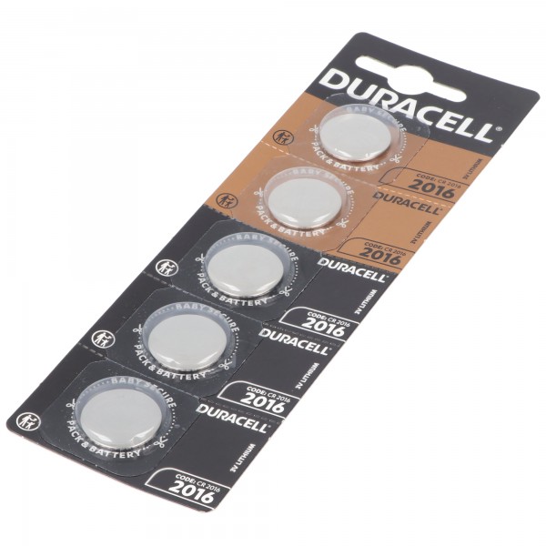 5 piles lithium Duracell CR2016