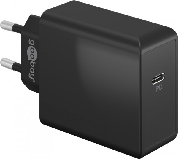 Chargeur rapide Goobay USB-C™ PD (65 W) noir - adaptateur de charge avec 1x port USB-C™ (Power Delivery)