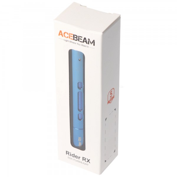 AceBeam Rider RX EDC avec 650 lumens, lampe de poche LED compacte, opération à une main, y compris 1x batterie Li-Ion 14500 920mAh