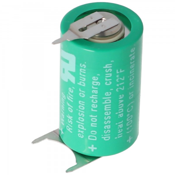 Varta CR1 / 2AA Batterie au lithium 6127 avec cosse à souder 3er Print, plus contact 2er, moins 1er