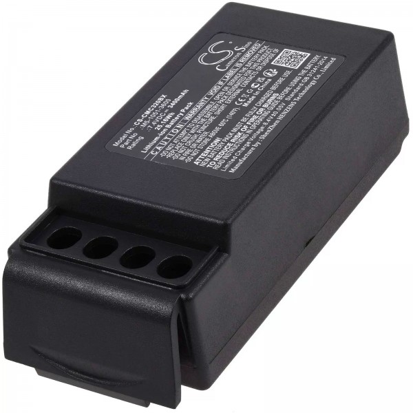 Batterie d'alimentation adaptée à la télécommande radio de grue Cavotec MC-3000, MC-3, type M5-1051-3600, seulement 2 contacts - 7,4V - 3400 mAh