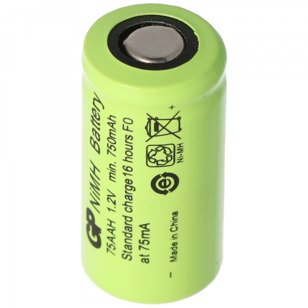 Batterie 2 / 3AA NiMH sans étiquette de soudure, environ 14x29mm
