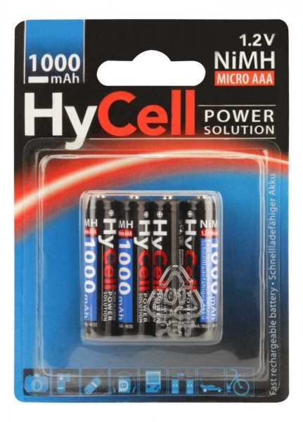 Batterie HyCell NiMH type 1000 Micro 800mAh blister de 4